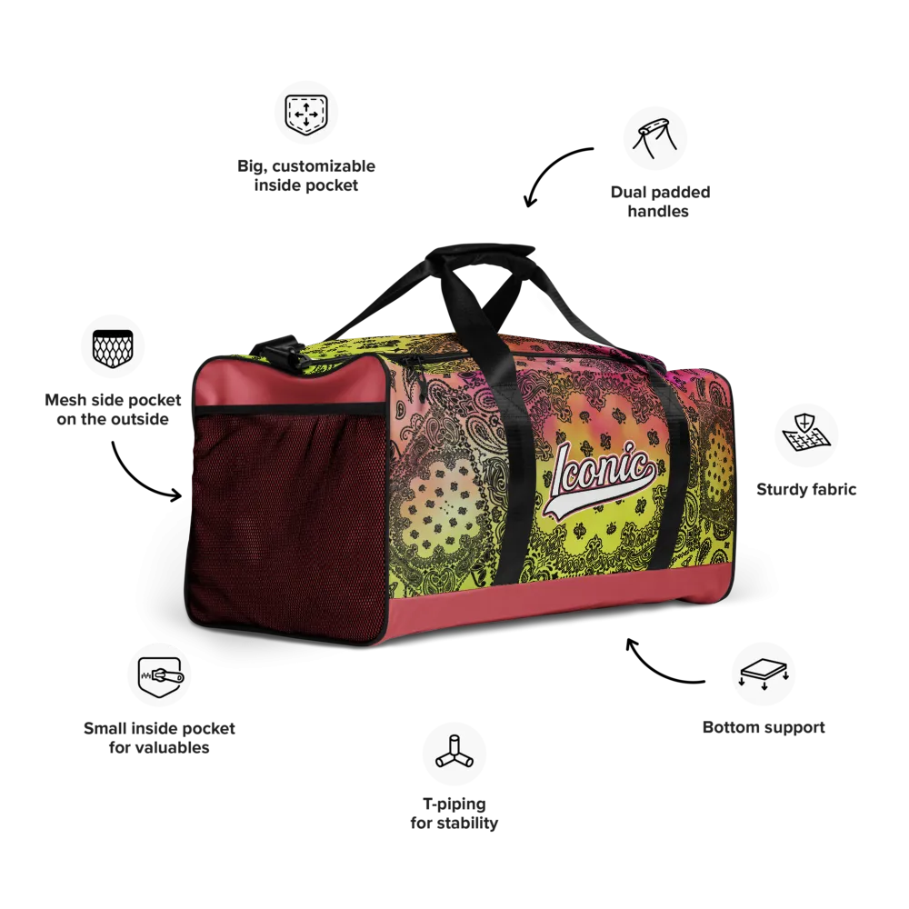 ROYAL ICONIC | OG Candy Bandana Tie Dye Paisley Cloud Dye Skate Bag Gang Gang Duffel Bag Pink Lemonade Banana Cabaret Retro Baseball Logo