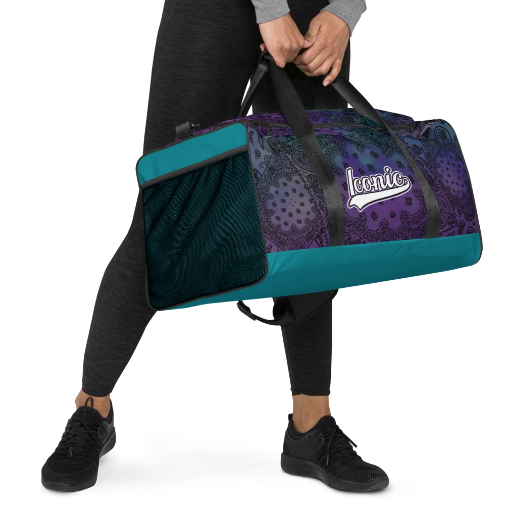 ROYAL ICONIC | OG Candy Bandana Tie Dye Paisley Cloud Dye Skate Bag Gang Gang Duffel Bag Purple Hendrixx Retro Baseball Logo