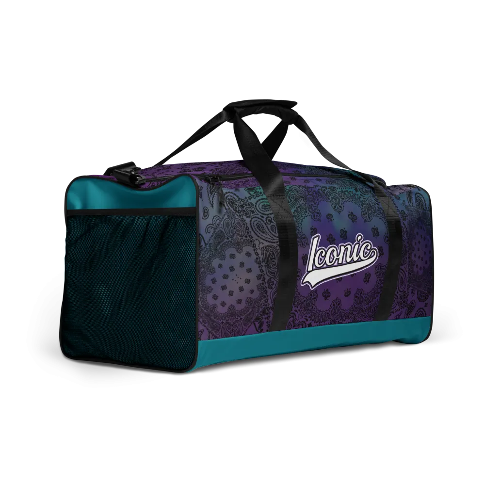 ROYAL ICONIC | OG Candy Bandana Tie Dye Paisley Cloud Dye Skate Bag Gang Gang Duffel Bag Purple Hendrixx Retro Baseball Logo