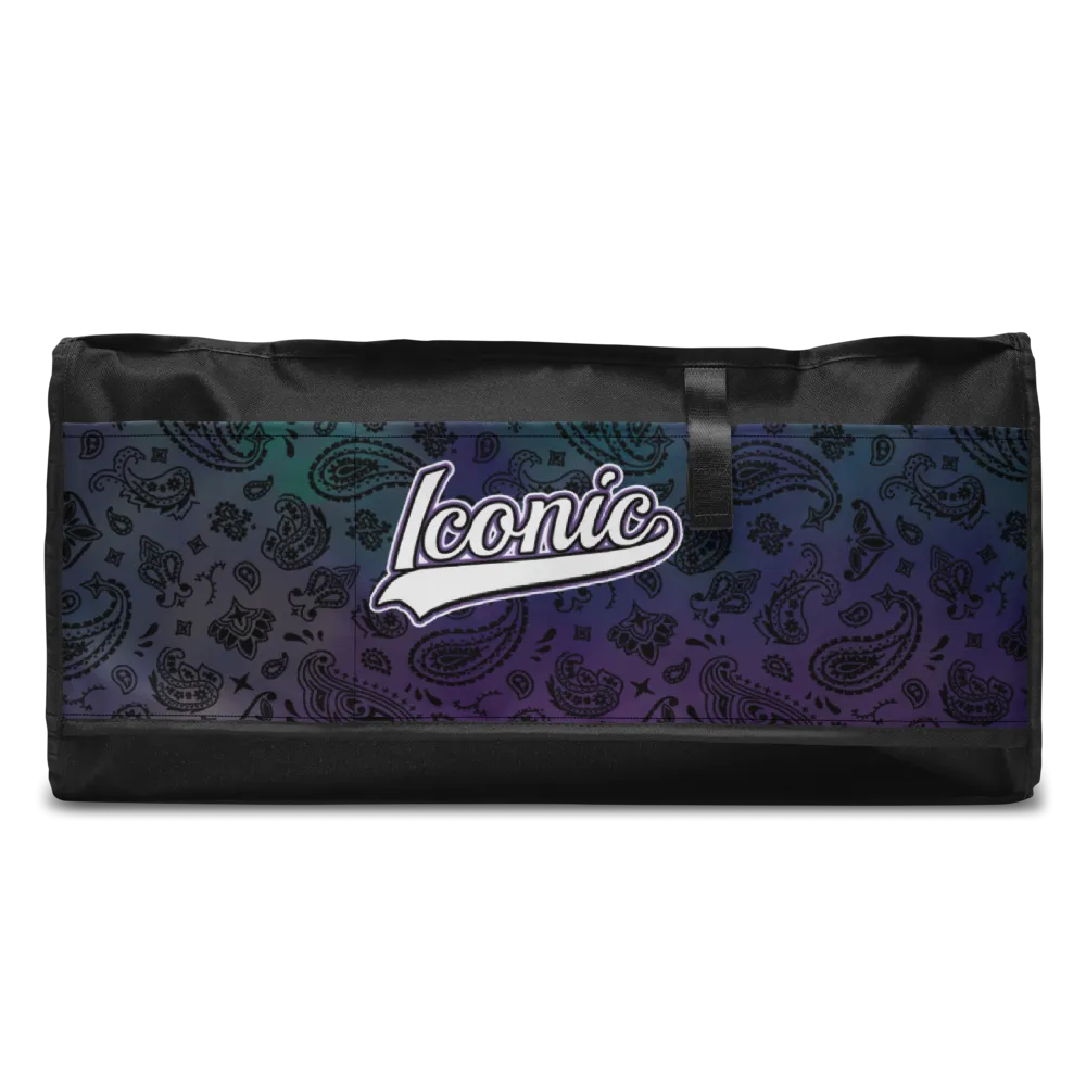 ROYAL ICONIC | OG Candy Bandana Tie Dye Paisley Cloud Dye Skate Bag Gang Gang Duffel Bag Purple Hendrixx Retro Baseball Logo