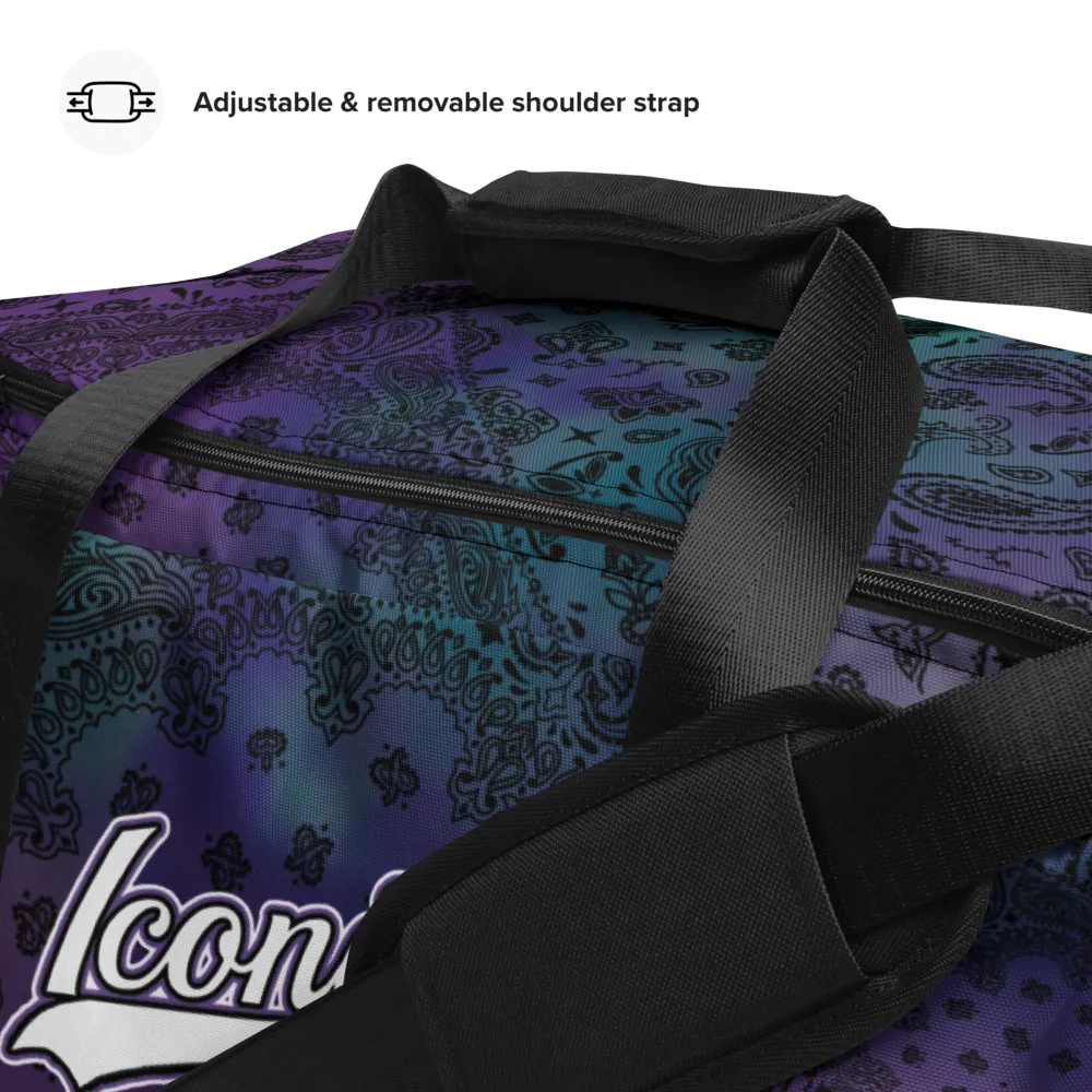 ROYAL ICONIC | OG Candy Bandana Tie Dye Paisley Cloud Dye Skate Bag Gang Gang Duffel Bag Purple Hendrixx Retro Baseball Logo