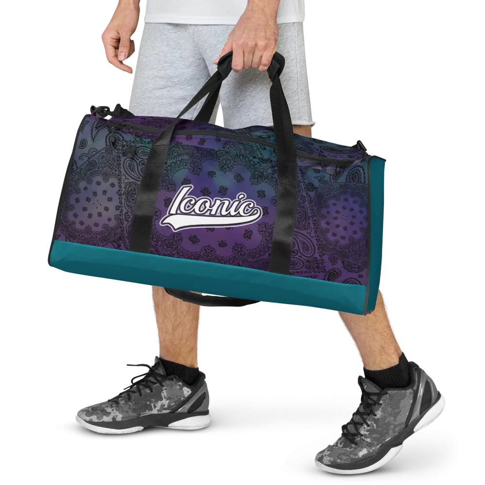 ROYAL ICONIC | OG Candy Bandana Tie Dye Paisley Cloud Dye Skate Bag Gang Gang Duffel Bag Purple Hendrixx Retro Baseball Logo