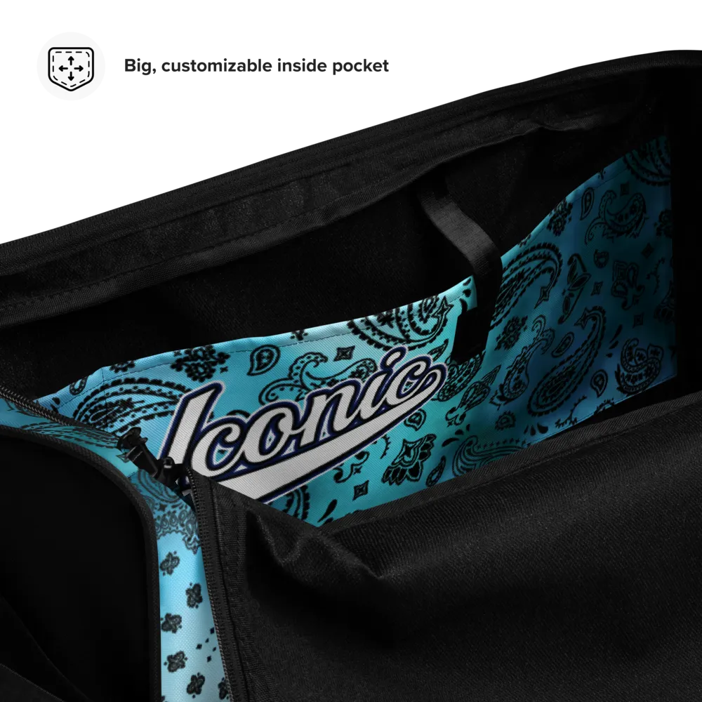 ROYAL ICONIC | OG Candy Bandana Tie Dye Paisley Cloud Dye Skate Bag Gang Gang Duffel Bag Sky Baby Blue Retro Baseball Logo