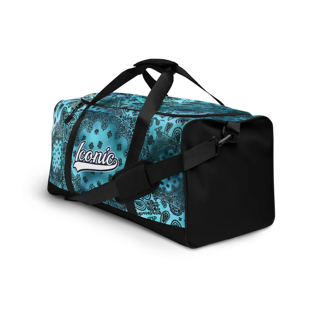 ROYAL ICONIC | OG Candy Bandana Tie Dye Paisley Cloud Dye Skate Bag Gang Gang Duffel Bag Sky Baby Blue Retro Baseball Logo
