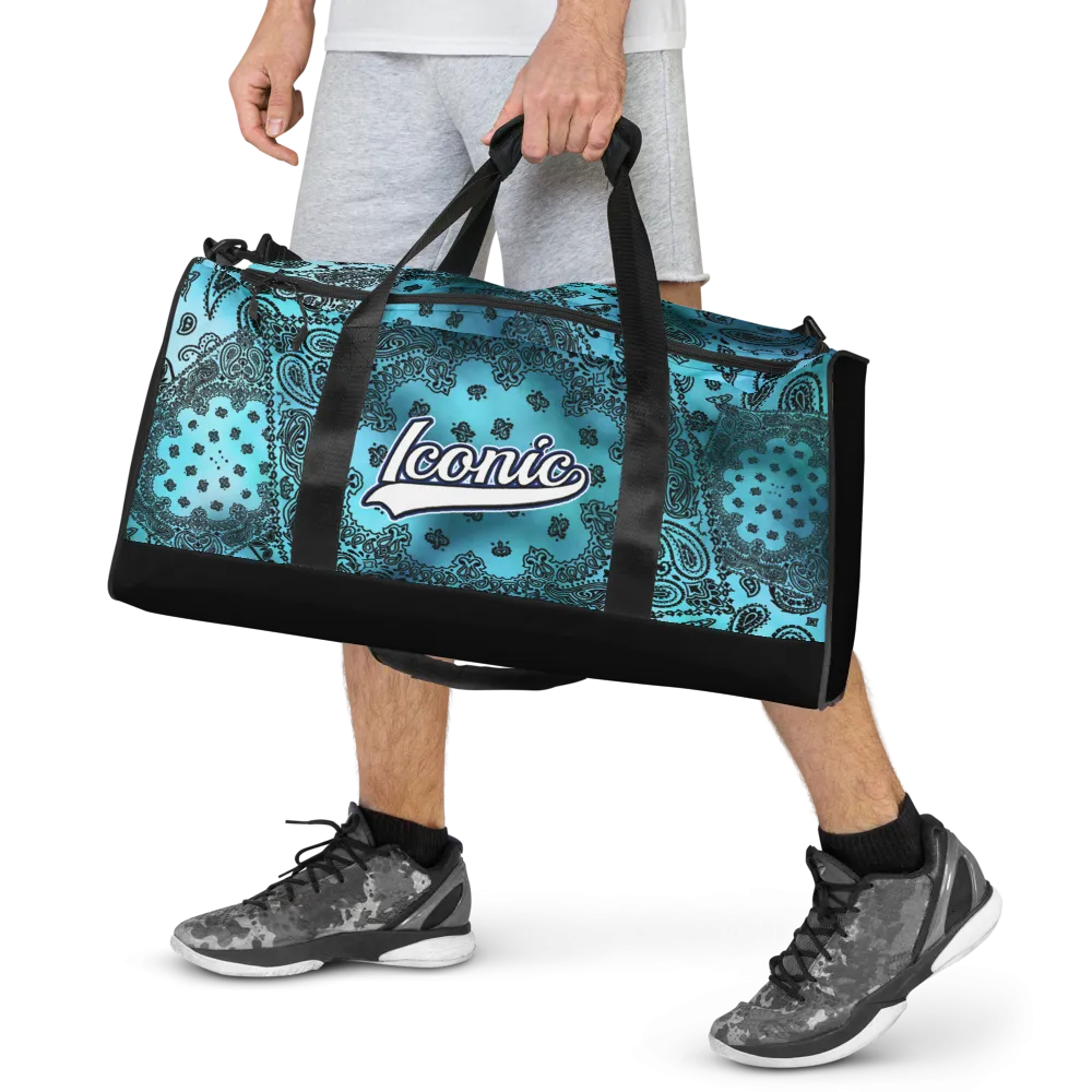 ROYAL ICONIC | OG Candy Bandana Tie Dye Paisley Cloud Dye Skate Bag Gang Gang Duffel Bag Sky Baby Blue Retro Baseball Logo