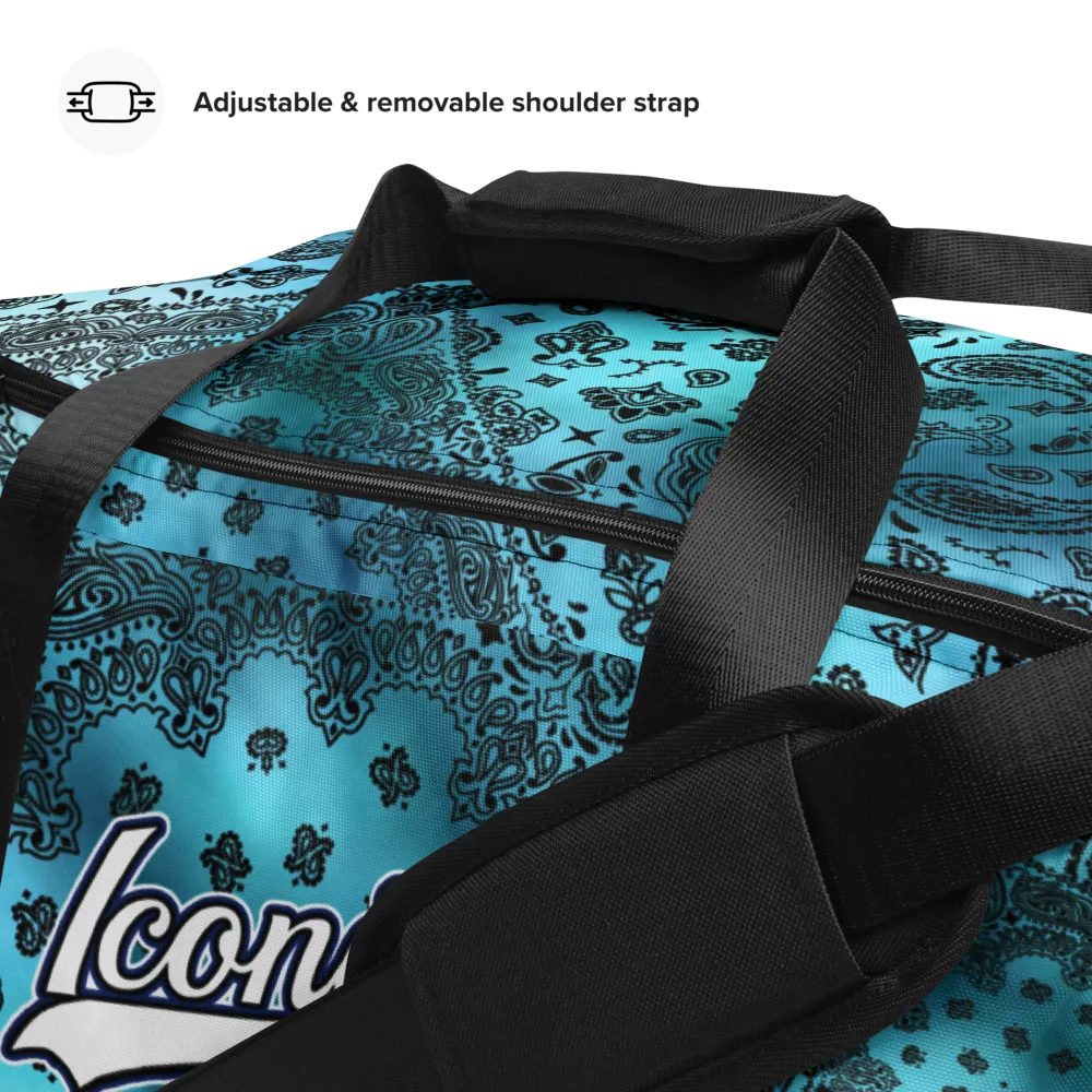 ROYAL ICONIC | OG Candy Bandana Tie Dye Paisley Cloud Dye Skate Bag Gang Gang Duffel Bag Sky Baby Blue Retro Baseball Logo