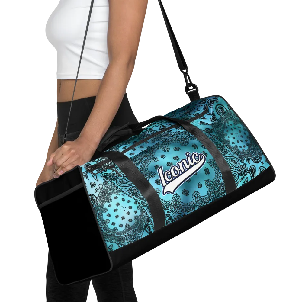 ROYAL ICONIC | OG Candy Bandana Tie Dye Paisley Cloud Dye Skate Bag Gang Gang Duffel Bag Sky Baby Blue Retro Baseball Logo