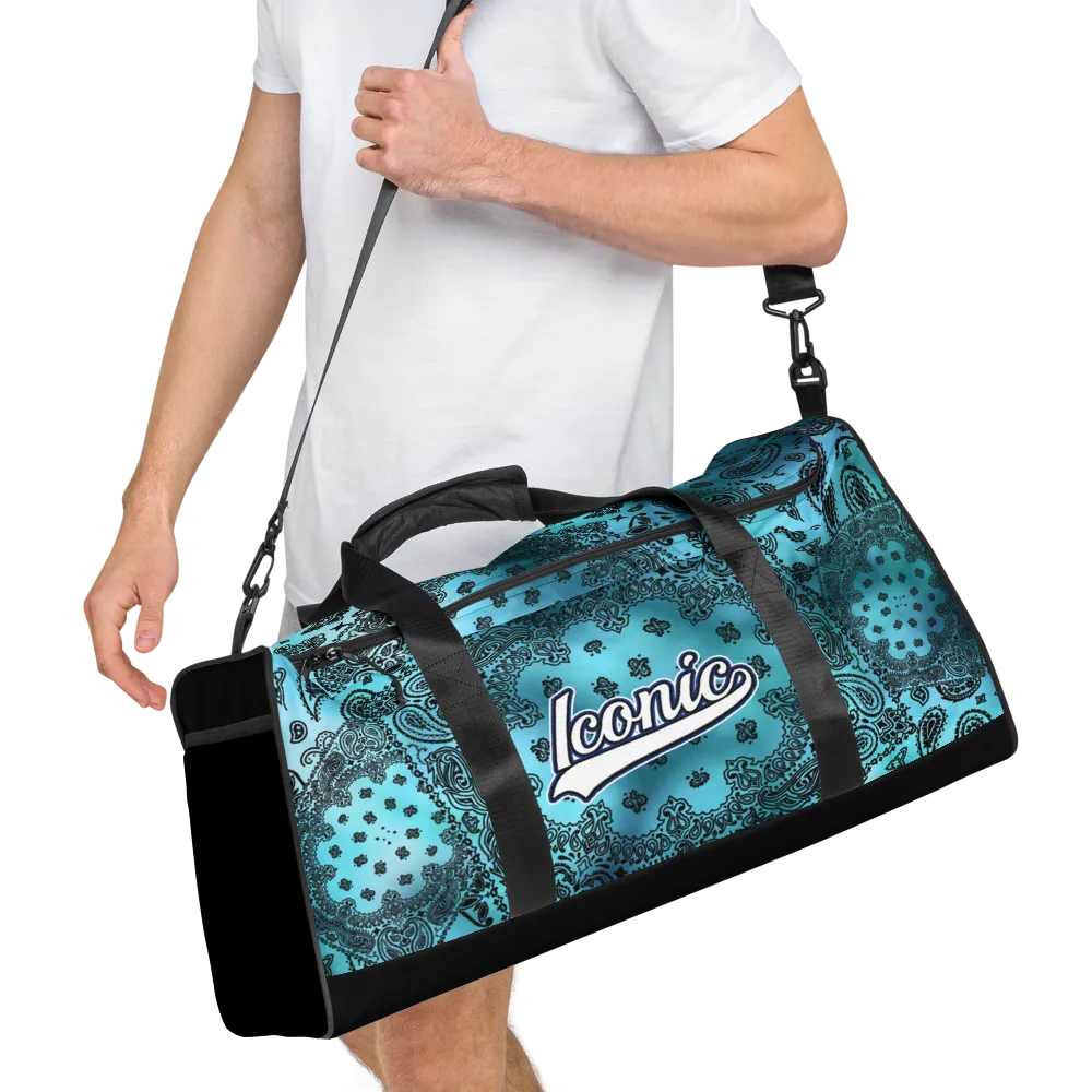 ROYAL ICONIC | OG Candy Bandana Tie Dye Paisley Cloud Dye Skate Bag Gang Gang Duffel Bag Sky Baby Blue Retro Baseball Logo