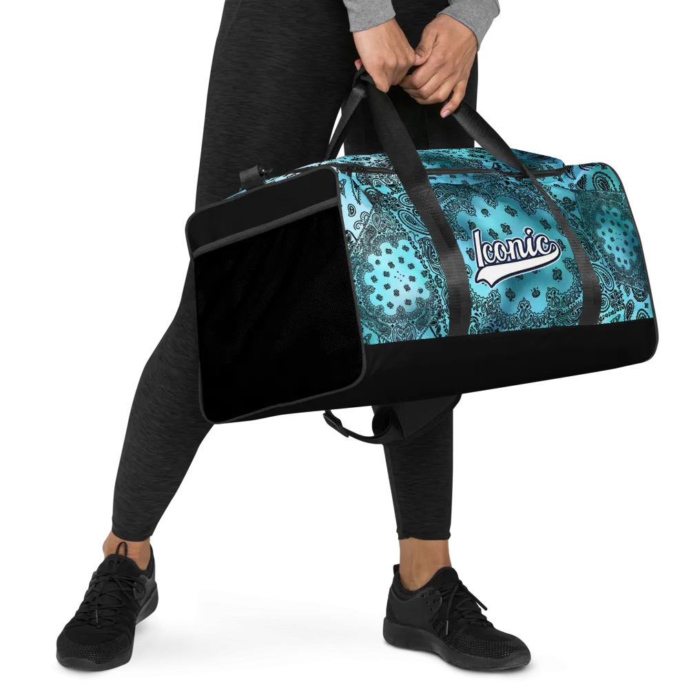 ROYAL ICONIC | OG Candy Bandana Tie Dye Paisley Cloud Dye Skate Bag Gang Gang Duffel Bag Sky Baby Blue Retro Baseball Logo