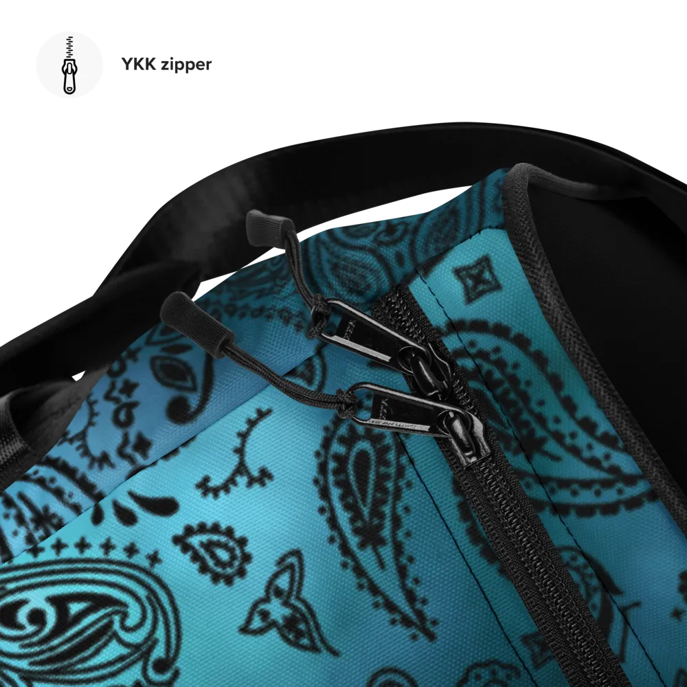 ROYAL ICONIC | OG Candy Bandana Tie Dye Paisley Cloud Dye Skate Bag Gang Gang Duffel Bag Sky Baby Blue Retro Baseball Logo