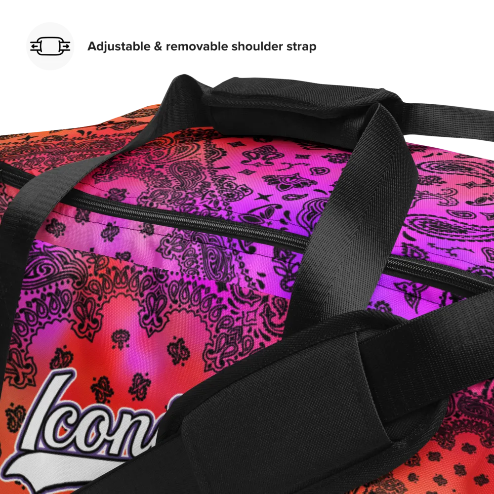 ROYAL ICONIC | OG Candy Bandana Tie Dye Paisley Cloud Dye Skate Bag Gang Gang Duffel Bag Sunset Tan Sands Retro Baseball Logo