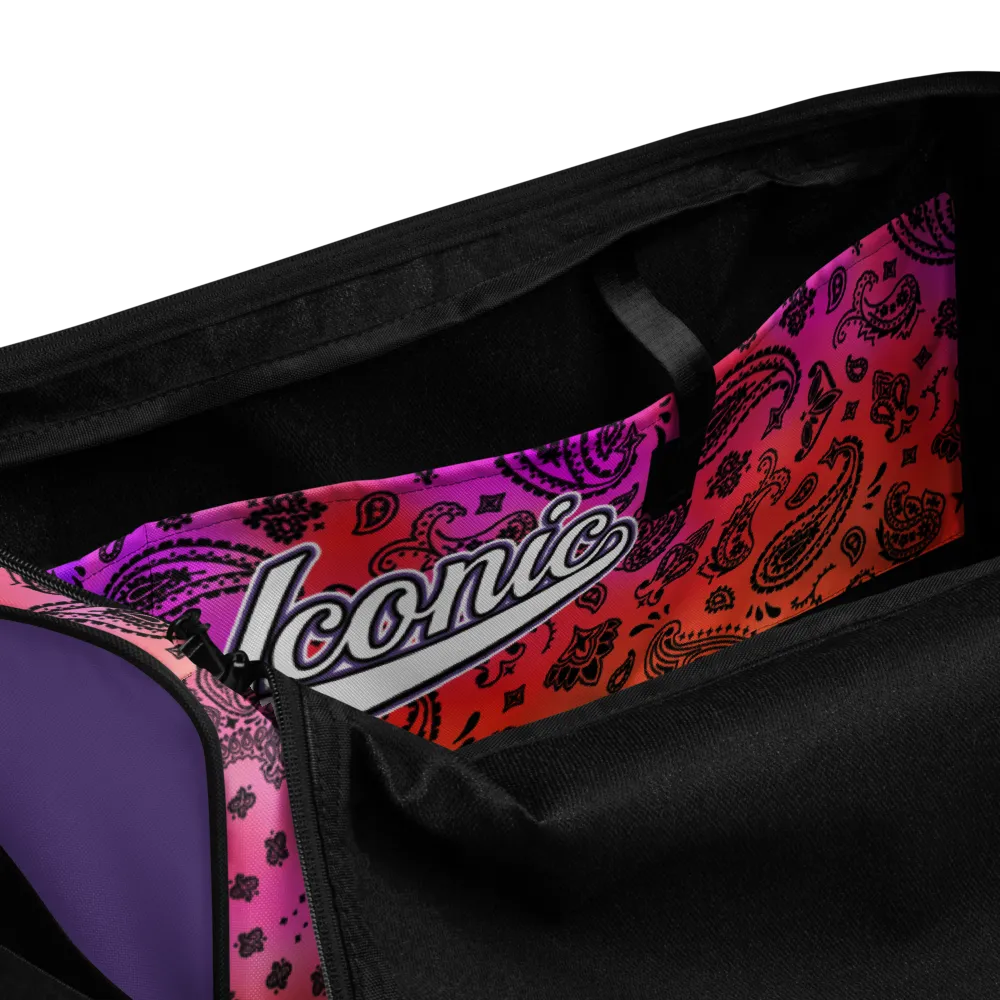 ROYAL ICONIC | OG Candy Bandana Tie Dye Paisley Cloud Dye Skate Bag Gang Gang Duffel Bag Sunset Tan Sands Retro Baseball Logo