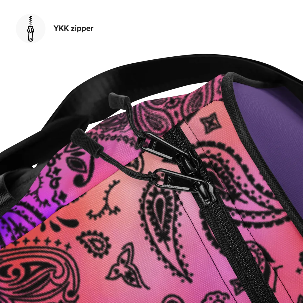 ROYAL ICONIC | OG Candy Bandana Tie Dye Paisley Cloud Dye Skate Bag Gang Gang Duffel Bag Sunset Tan Sands Retro Baseball Logo