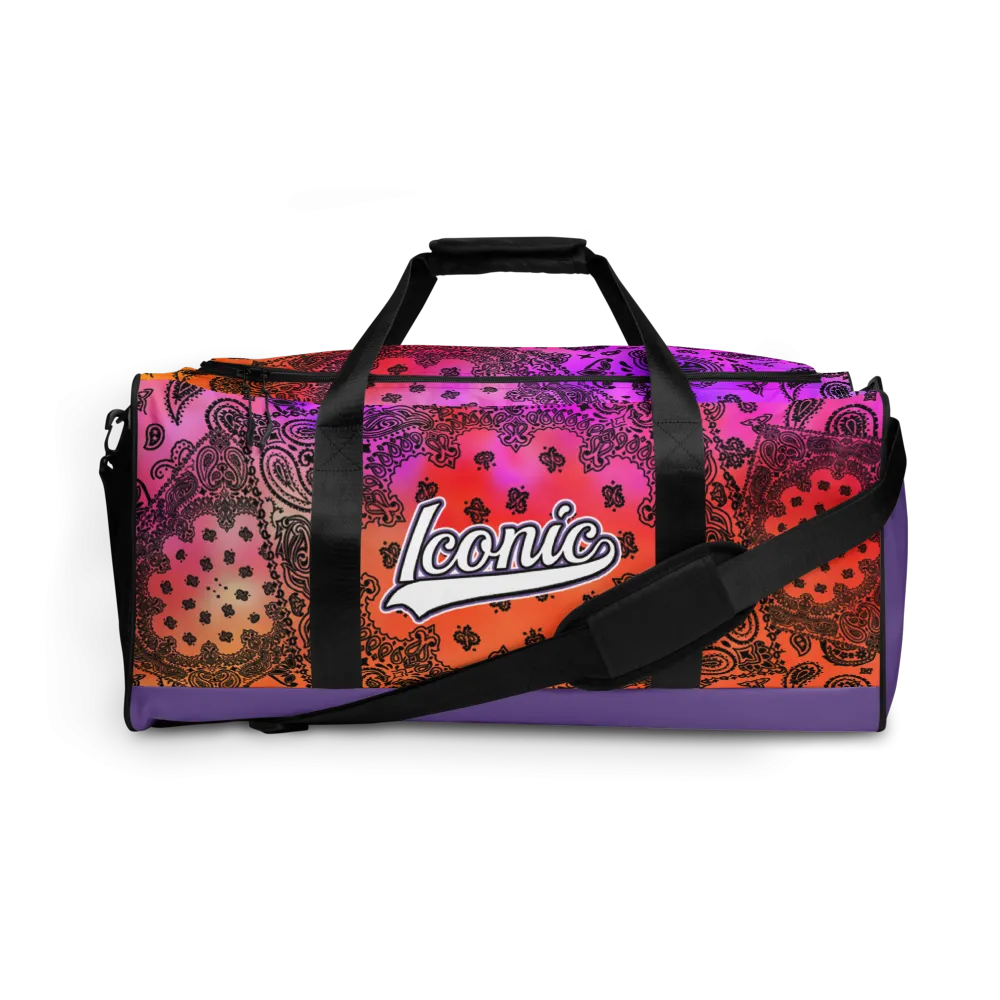 ROYAL ICONIC | OG Candy Bandana Tie Dye Paisley Cloud Dye Skate Bag Gang Gang Duffel Bag Sunset Tan Sands Retro Baseball Logo