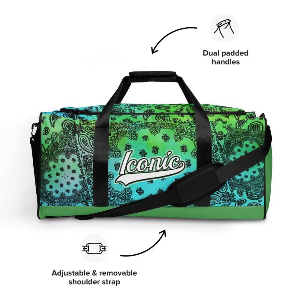 ROYAL ICONIC | OG Candy Bandana Tie Dye Paisley Cloud Dye Skate Bag Gang Gang Duffel Bag Teal Alien Eilish Retro Baseball Logo