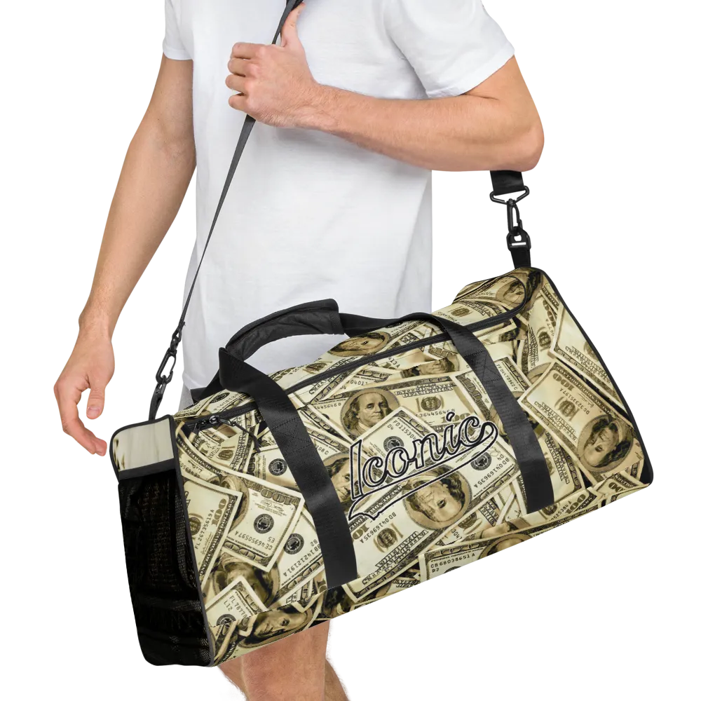 ROYAL ICONIC | The 100 Dollar Duffel Bag Nu Money Iconic MM's Workout Gym Bag GTA Guap Im in my Bag Secure the Bag Pink Money Bag | Classic Cash Bag Variant