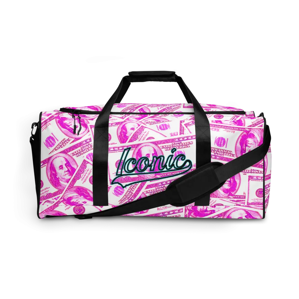 ROYAL ICONIC | The 100 Dollar Duffel Bag Nu Money Iconic MM's Workout Gym Bag GTA Guap Im in my Bag Secure the Bag Pink Money Bag | Classic Cash Bag Variant