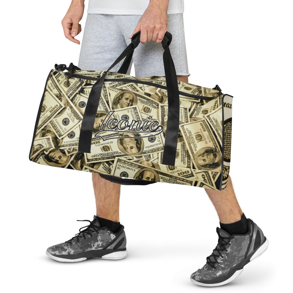 ROYAL ICONIC | The 100 Dollar Duffel Bag Nu Money Iconic MM's Workout Gym Bag GTA Guap Im in my Bag Secure the Bag Pink Money Bag | Classic Cash Bag Variant