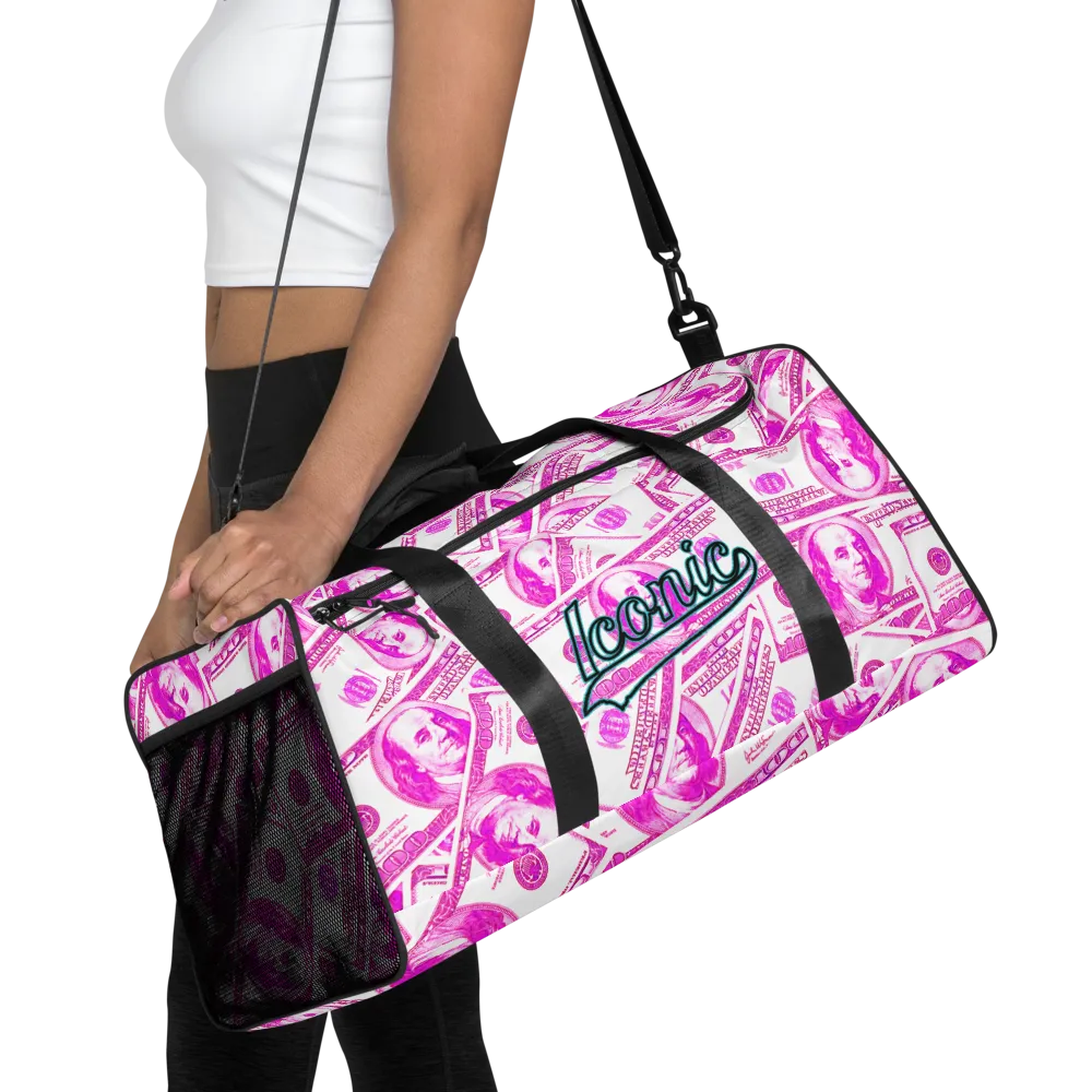 ROYAL ICONIC | The 100 Dollar Duffel Bag Nu Money Iconic MM's Workout Gym Bag GTA Guap Im in my Bag Secure the Bag Pink Money Bag | Classic Cash Bag Variant