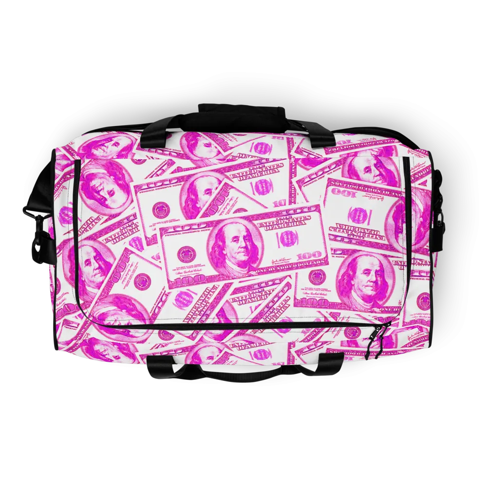 ROYAL ICONIC | The 100 Dollar Duffel Bag Nu Money Iconic MM's Workout Gym Bag GTA Guap Im in my Bag Secure the Bag Pink Money Bag | Classic Cash Bag Variant