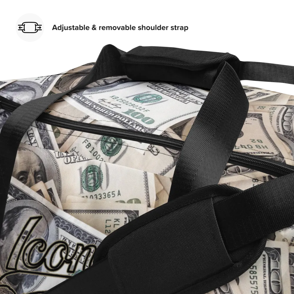 ROYAL ICONIC | The 100 Dollar Duffel Bag Nu Money Iconic MM's Workout Gym Bag GTA Guap Secure the Bag | Clean Crisp Bills