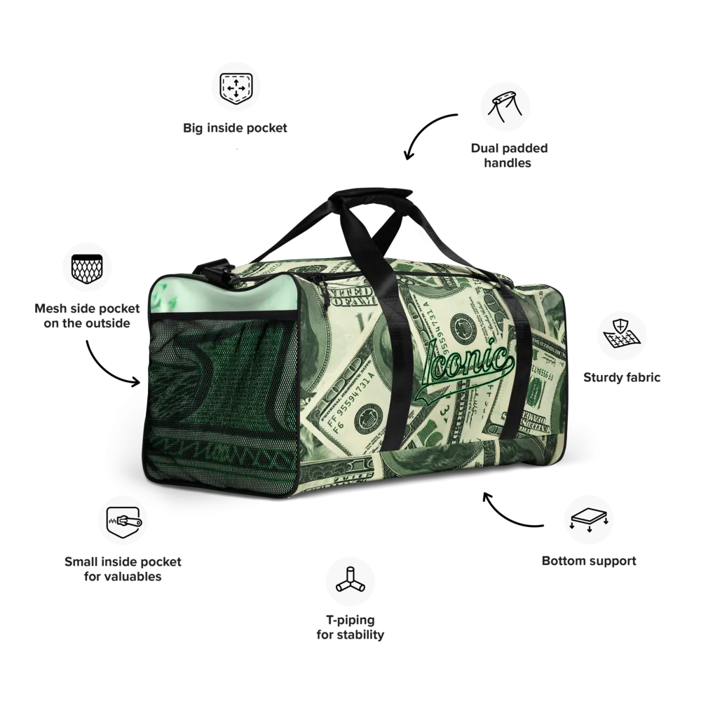 ROYAL ICONIC | The 100 Dollar Duffel Bag Nu Money Iconic MM's Workout Gym Bag GTA Guap Secure the Bag | Digital Greenbacks