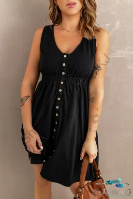 Sleeveless Button Down Mini Magic Dress