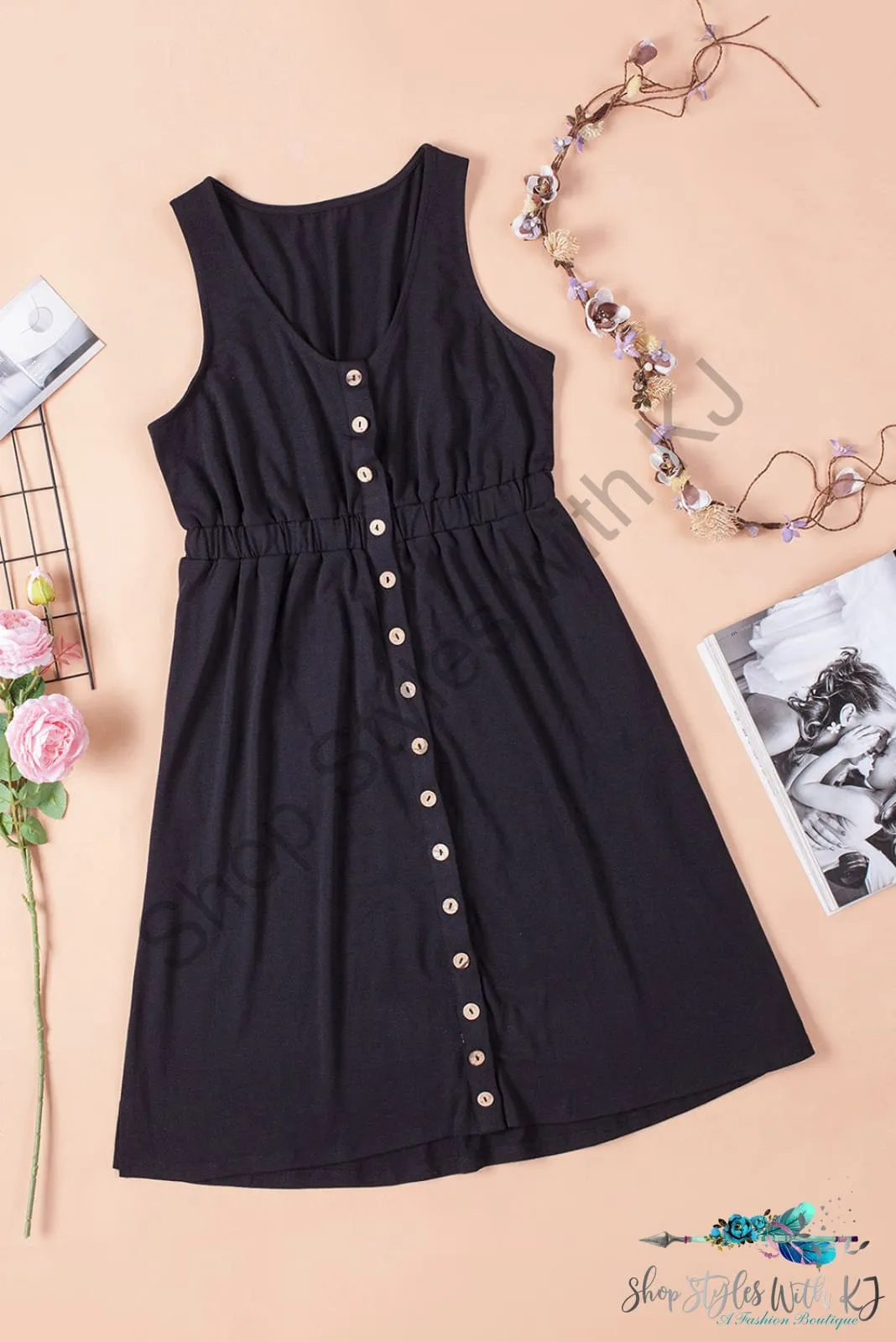 Sleeveless Button Down Mini Magic Dress