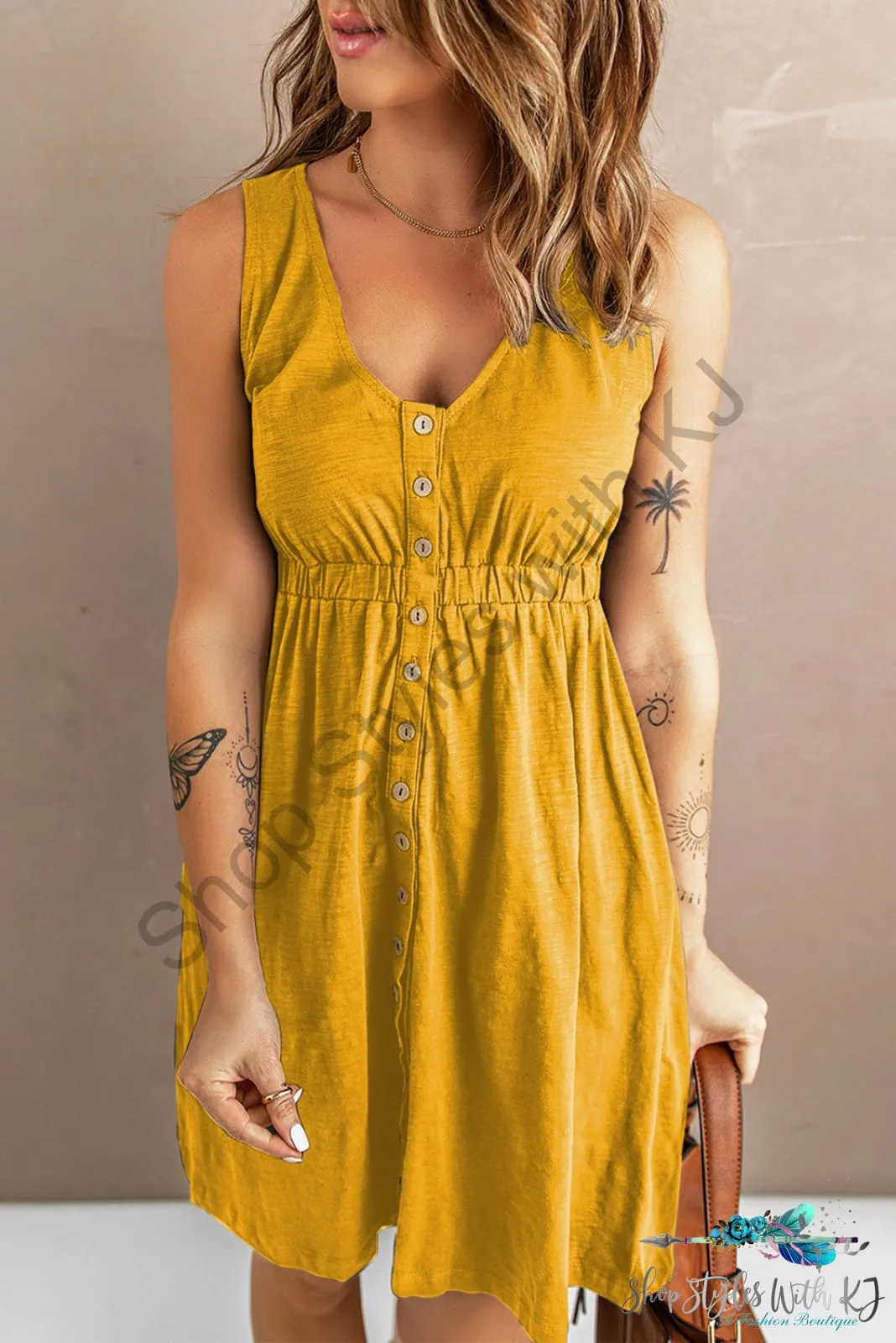 Sleeveless Button Down Mini Magic Dress