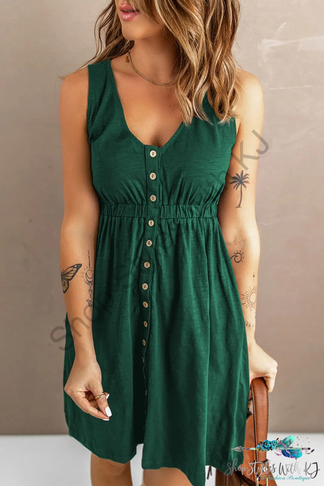 Sleeveless Button Down Mini Magic Dress