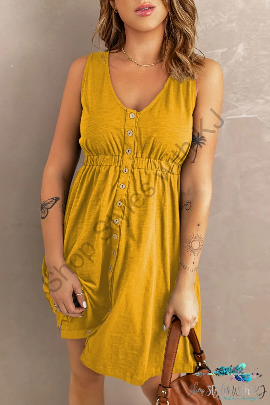 Sleeveless Button Down Mini Magic Dress