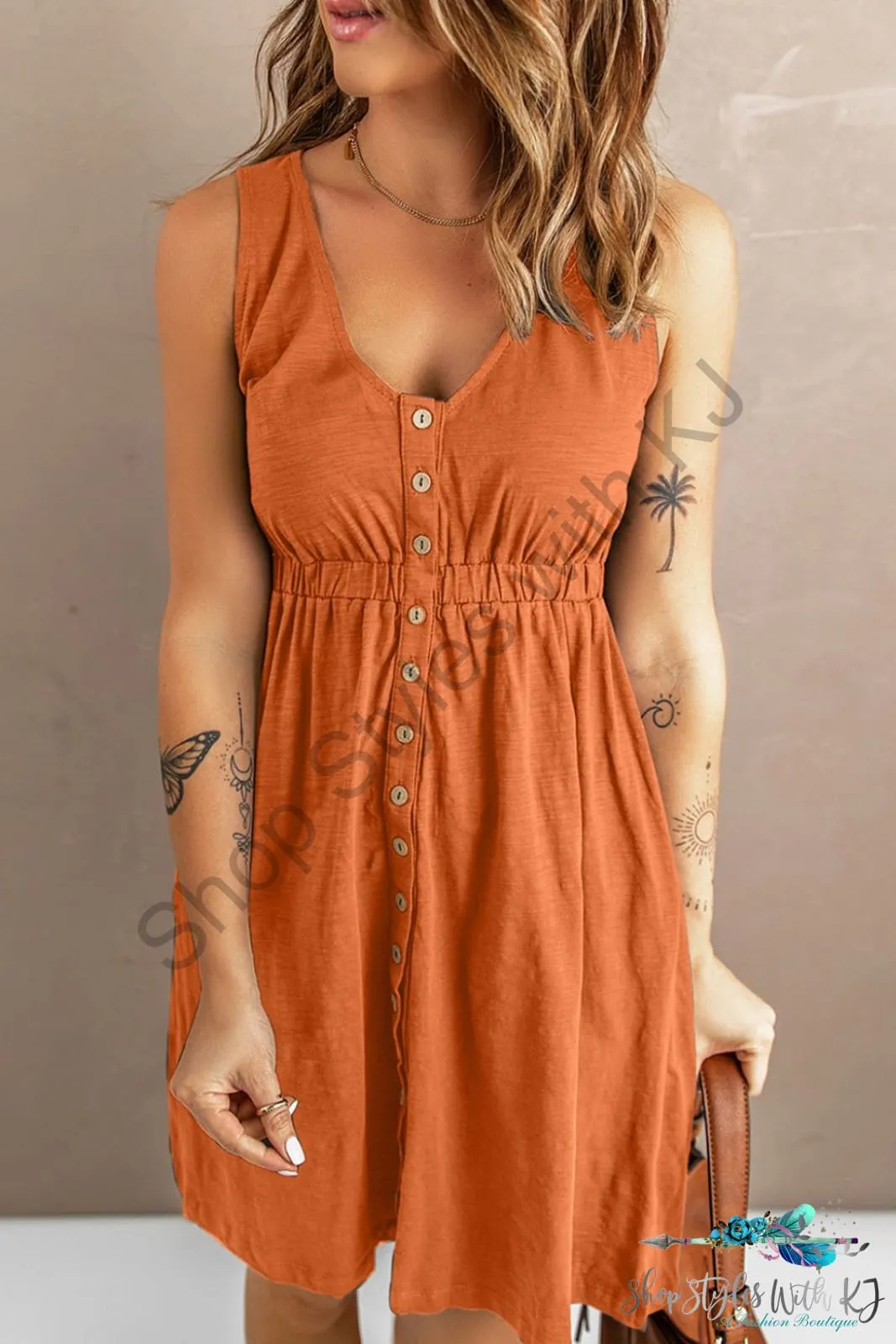 Sleeveless Button Down Mini Magic Dress