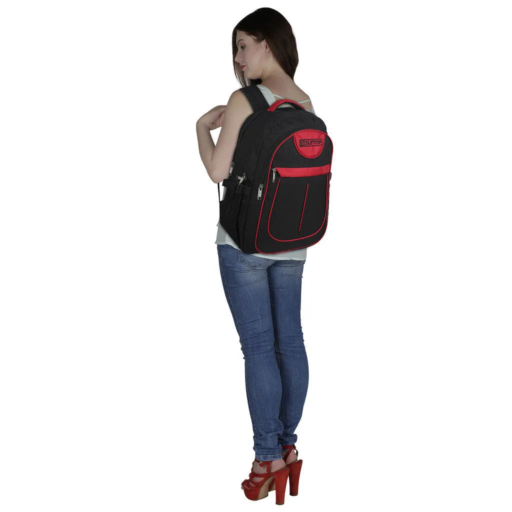 Suntop Glide 32 L Large Laptop Backpack(Black and Red)