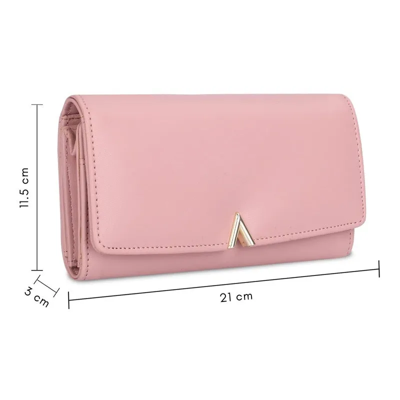 THE CLOWNFISH FashionFinesse Collection Faux Leather Bi-Fold Womens Wallet Clutch Ladies Purse with Multiple Card Slots (Dark Brown)