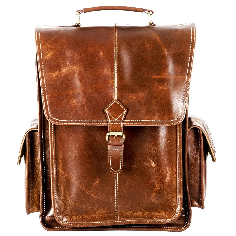 The Premium Brown Buffalo Leather Backpack