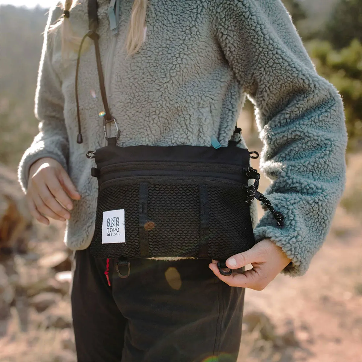 Topo Designs : Mountain Accessory Shoulder Bag : Loganberry/Bone White