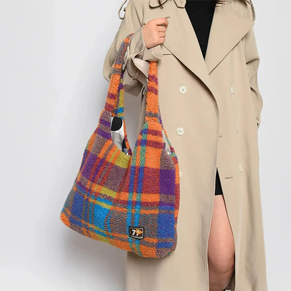 Vvsha Autumn Feels Plaid Tote Bag