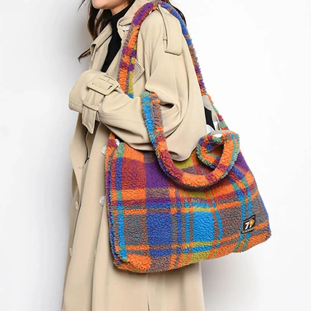 Vvsha Autumn Feels Plaid Tote Bag
