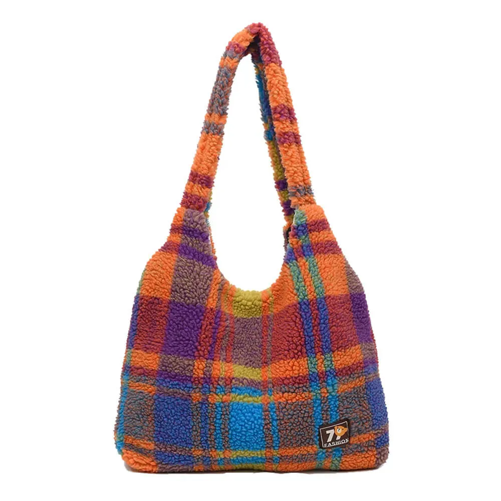 Vvsha Autumn Feels Plaid Tote Bag