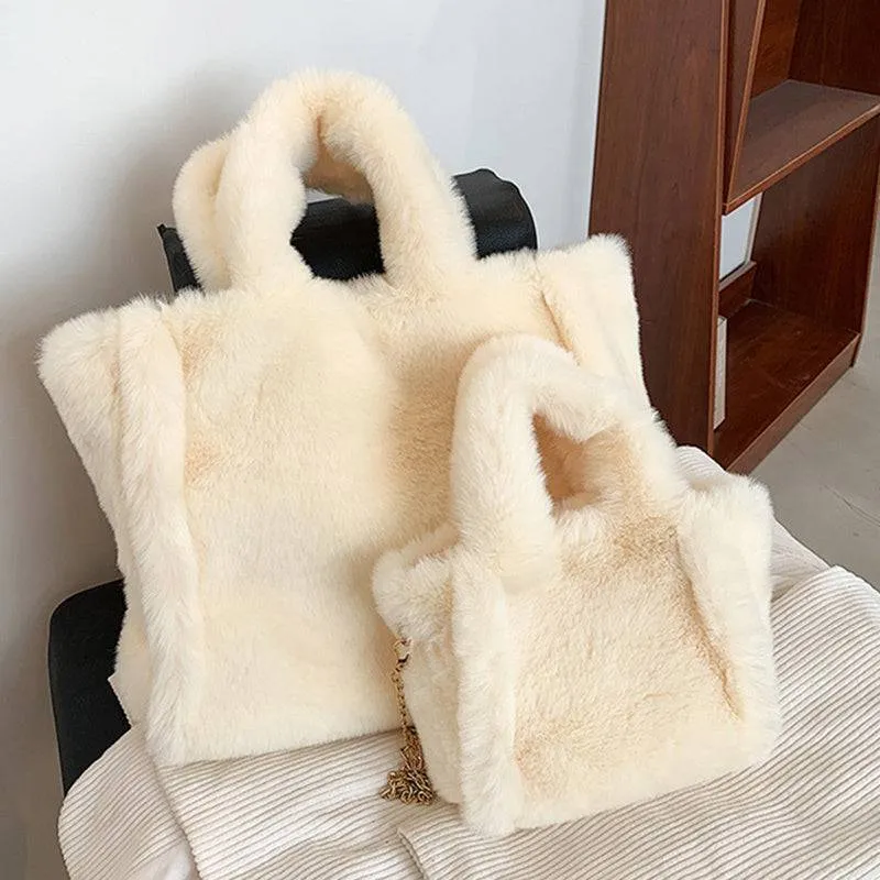 Winter Plush Handbag – Stylish and Cozy Tote for Women