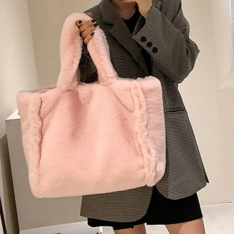 Winter Plush Handbag – Stylish and Cozy Tote for Women