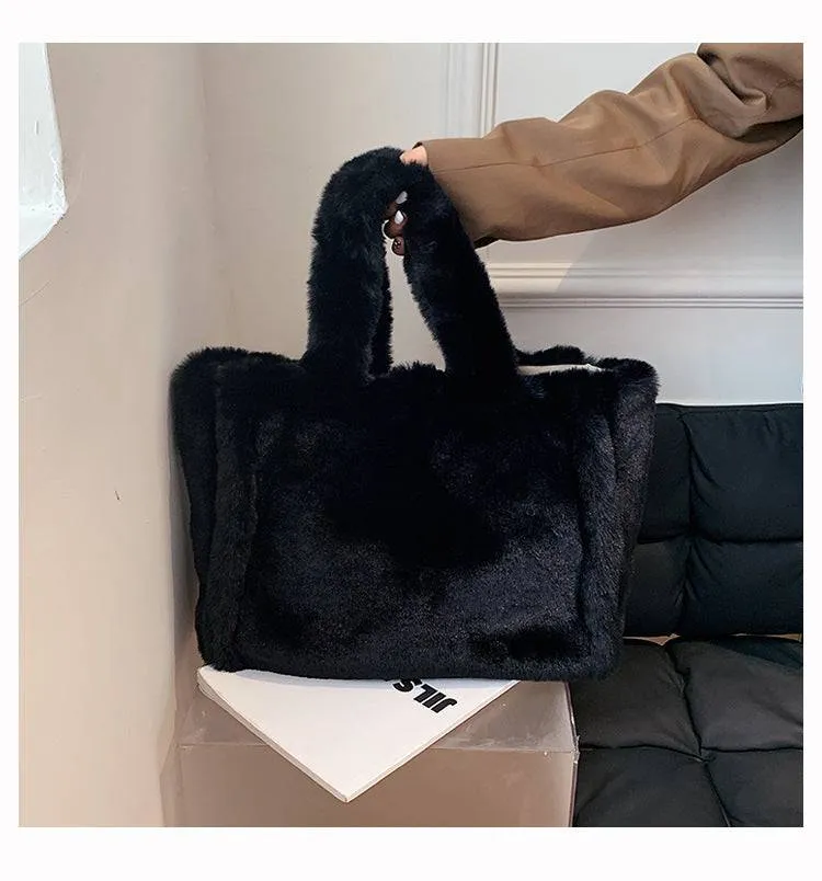 Winter Plush Handbag – Stylish and Cozy Tote for Women