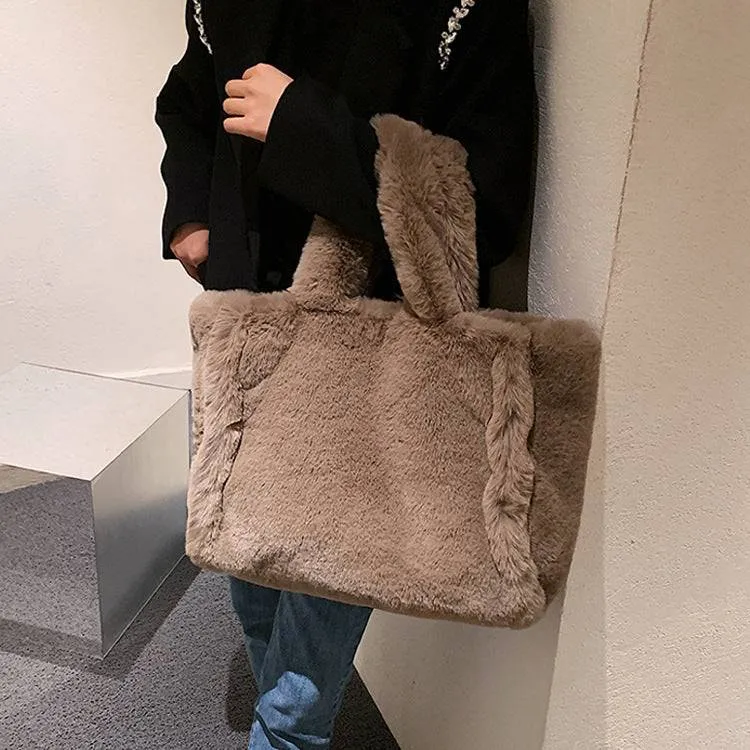 Winter Plush Handbag – Stylish and Cozy Tote for Women