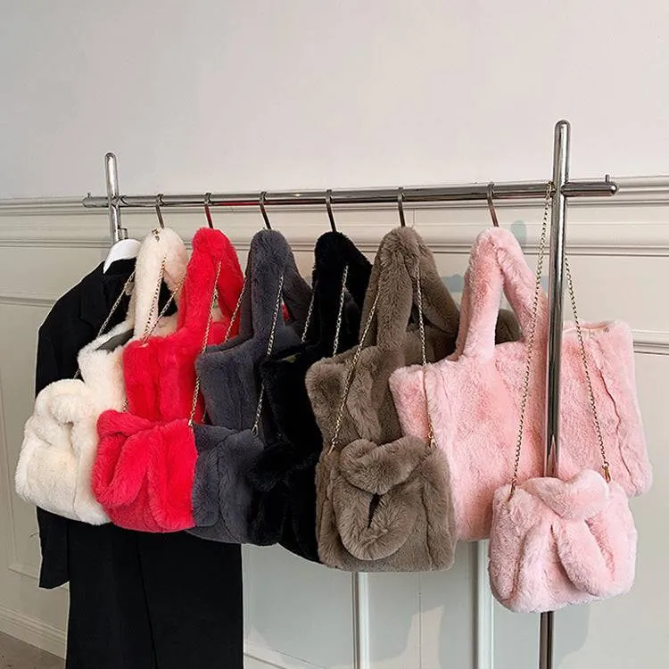 Winter Plush Handbag – Stylish and Cozy Tote for Women